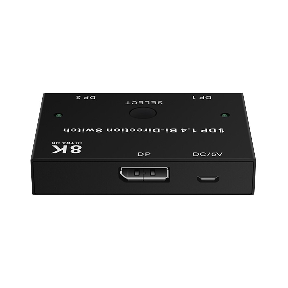 Plug And Play Displayport 8K60Hz Accessories Splitter Converter DP 1.4 HDCP Manual Ultra HD 3D Bi-Direction Switch 2 Ports