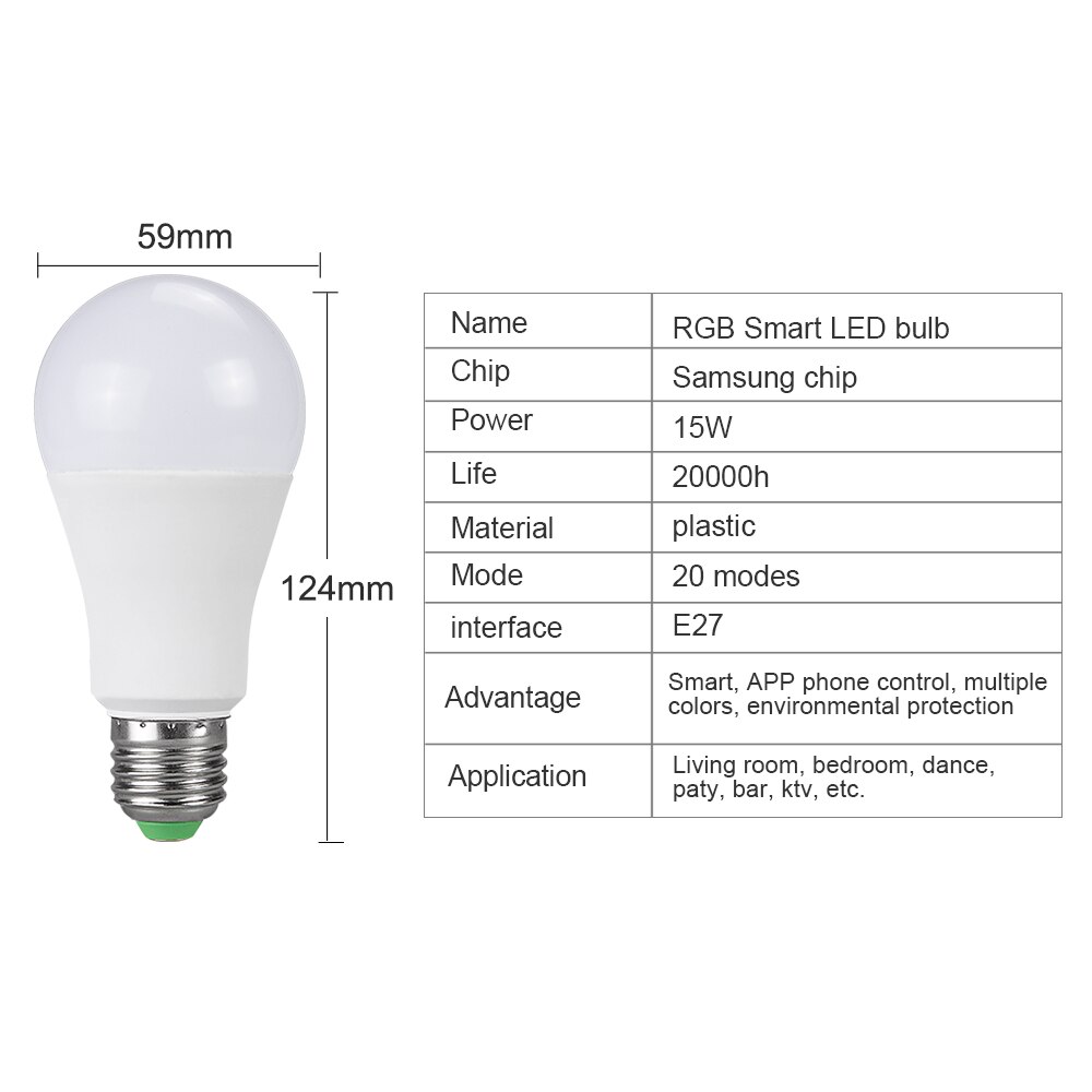 15W Rgb Bluetooth Smart Led Lamp E27 B22 Led Lamp Music Voice Control Maïs Lamp Voor Thuis Indoor Badkamer decoratie Verlichting