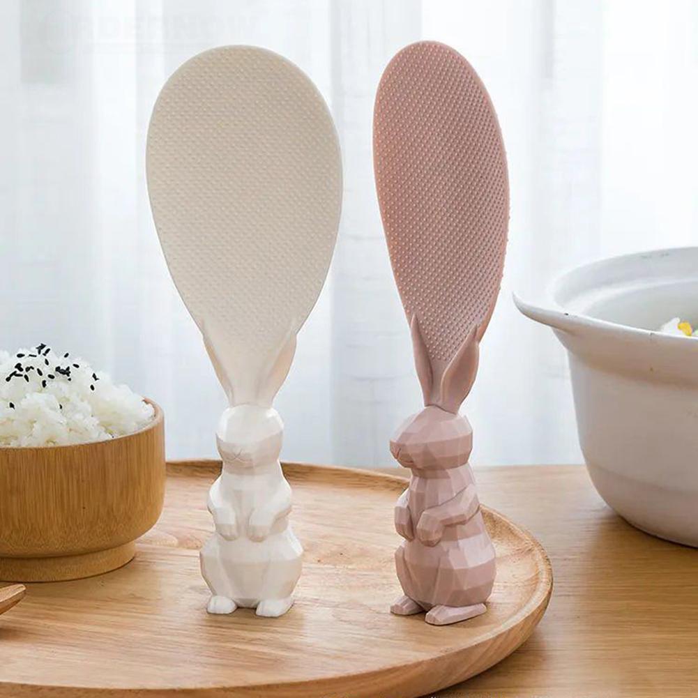 Kitchen Rabbit Rice Spoon No Sticky Table Paddle Stand Scoop Ladle Cooking Tools Kitchen Utensil Rice Cooker Shovel Accessories