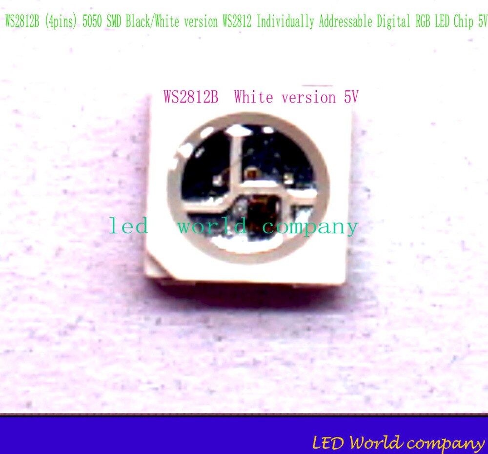 10pcs WS2812B (4pins) 5050 SMD Black/White version WS2812 Individually Addressable Digital RGB LED Chip 5V