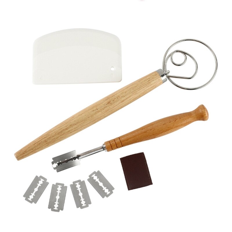 Deense Deeg Garde Brood Mixer Set Haak Nederlandse Garde Rvs Brood Slicer Deeg Schraper Bladen Voor Brood Deeg: violet