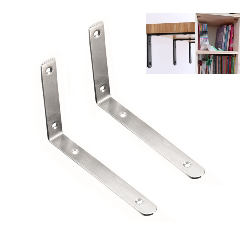 2 Pcs Thick L Shelf Bracket Metal Shelf Brackets Thickness 4mm Industrial Shelf Bracket Wall Hanging Shelf Bracket: S-2