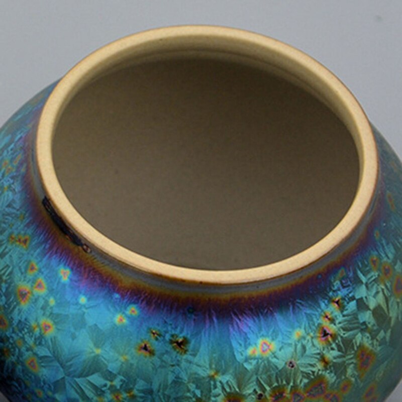 Horno de cerámica glaseado siete colores Jian Zhan hecho a mano exquisitos contenedores para té jarra de almacenamiento para té Decoración