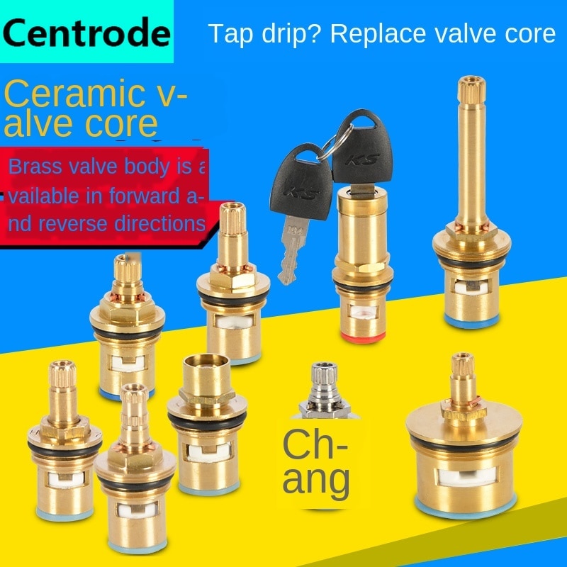 Faucet copper valve core and cold water fast opening triangle valve switch ceramic valve core copper head repair parts
