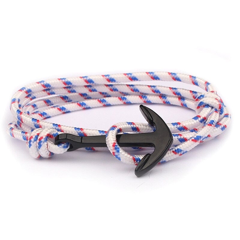 Niuyitid mænd armbånd hånd tilbehør sort anker armbånd dreng charme homme smykker justerbar: A8