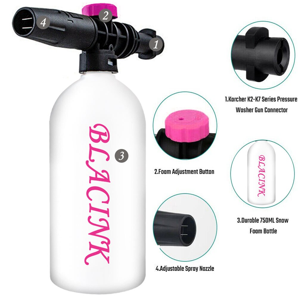 1L Snow Foam Lance For Karcher K2 K3 K4 K5 K6 K7 Soap Foam Generator With Adjustable Sprayer Nozzle Car High Pressure Washers