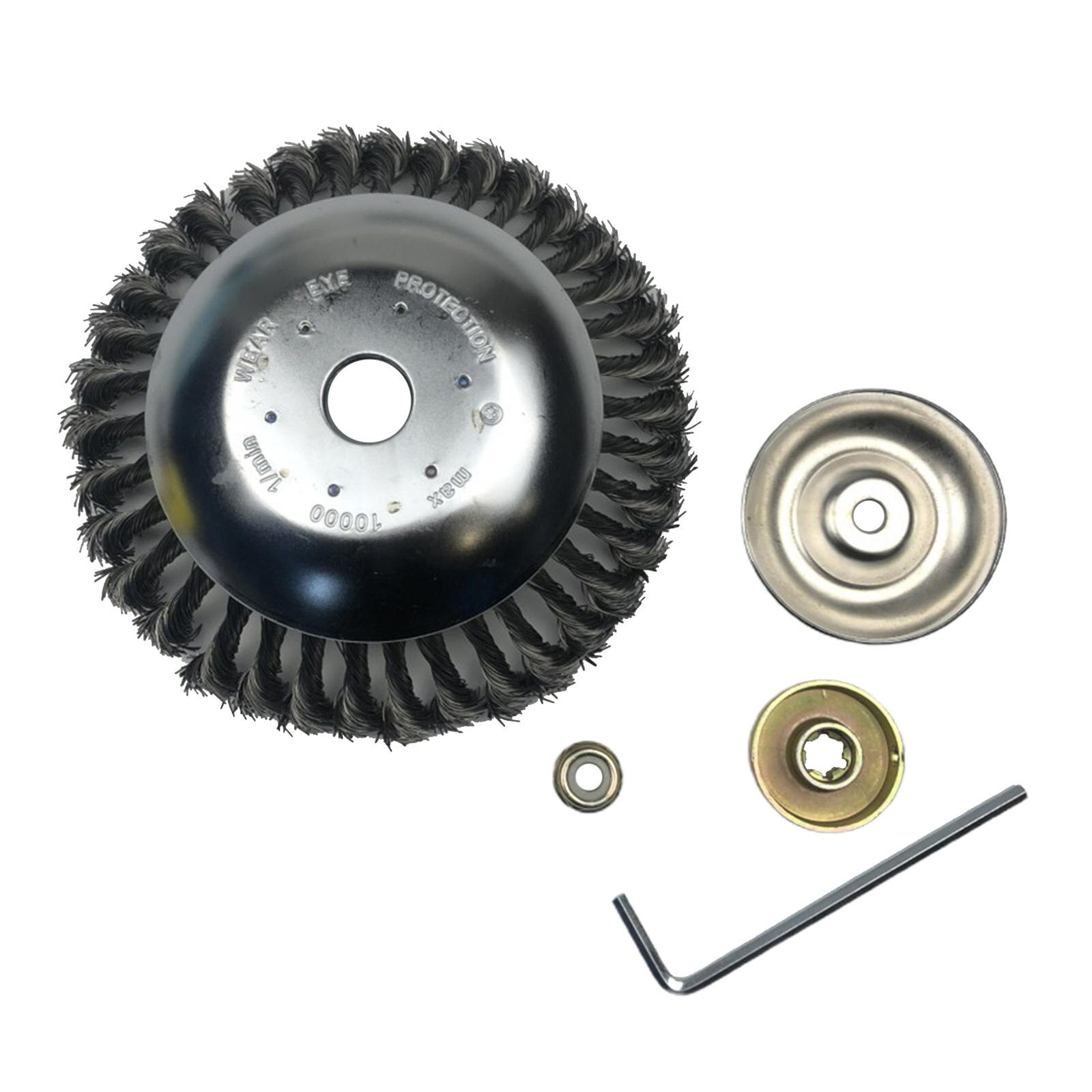 Heavy Duty Steal Wire Brush Cutter Trimmer Head with Adapter Kits Plate Screwdriver for String Trimmers: B 8 inch