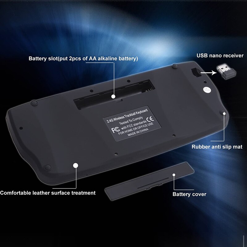 SeenDa-miniteclado sin cables para ordenador portátil y PC, teclado portátil multifunción con Trackball Air Mouse, decente, 2,4G