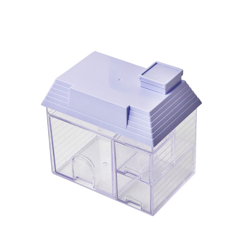 Caja de almacenamiento organizadora de escritorio creativa para casa pequeña, papelería, cosméticos, caja de almacenamiento para dormitorio de niñas, organizador de escritorio: Morado