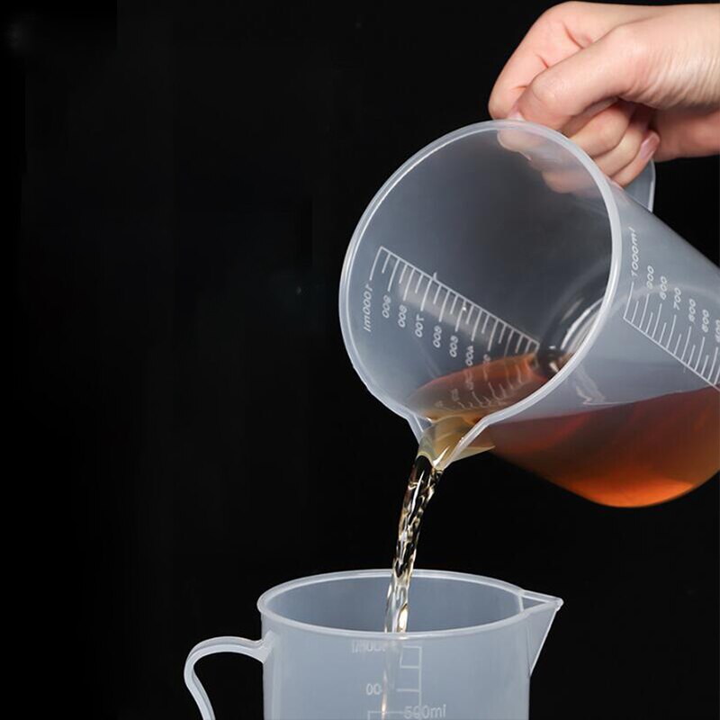 500ml/1000ml Clear Plastic Graduated Measuring Cup for Baking Beaker Liquid Measure JugCup Container