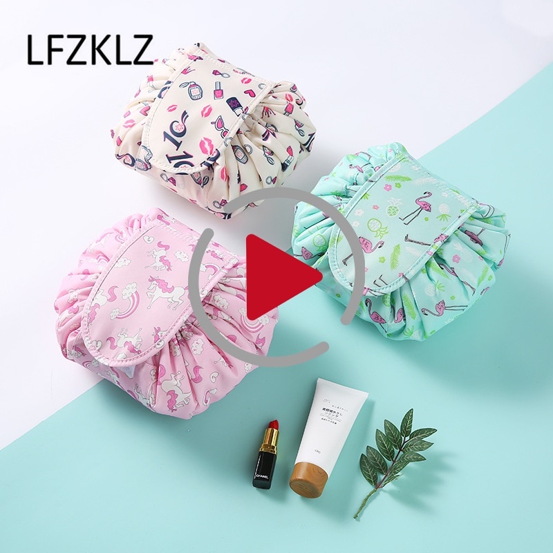 LFZKLZ Women magic Pouch Cosmetic Bag Makeup Bag Organizer Make Cosmetic Bag Case Storage Pouch Toiletry Beauty Kit Box