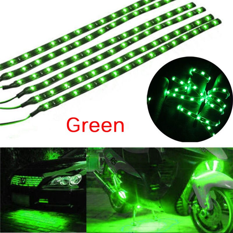 6 Stuks Waterdichte Dc 12V Motor Led Strip Smd Underbody Decoratieve Strip Licht Voor Auto Motorfiets Mooie Decoratieve Zachte lichten