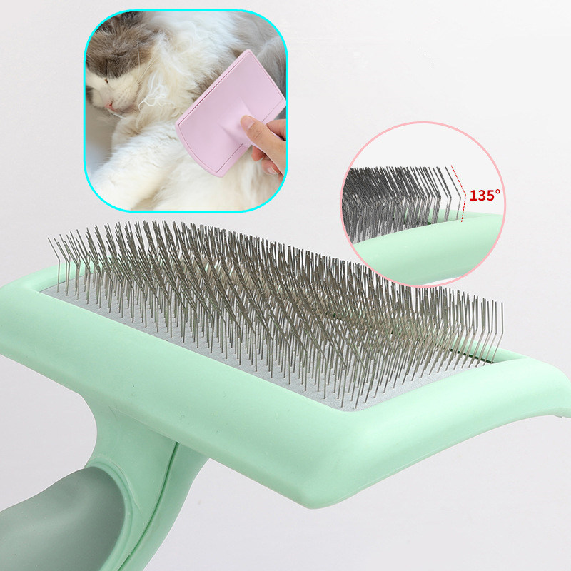 Brosse pour chien en acier inoxydable, peignes de Massage pour chien, brosse de toilettage pour animaux de compagnie, outils de nettoyage, poignée souple, peigne pour chat