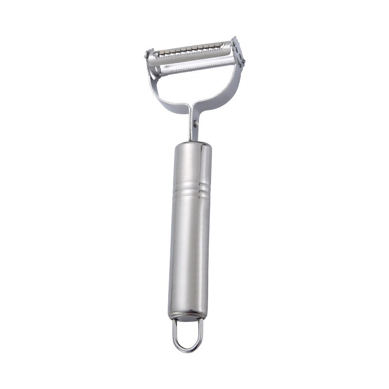 Pelador de acero inoxidable de doble cabeza utensilios para verdura cocina rallador de calabaza cuchillo de pelar patatas rebanador de zanahorias manzana fruta Zester: A