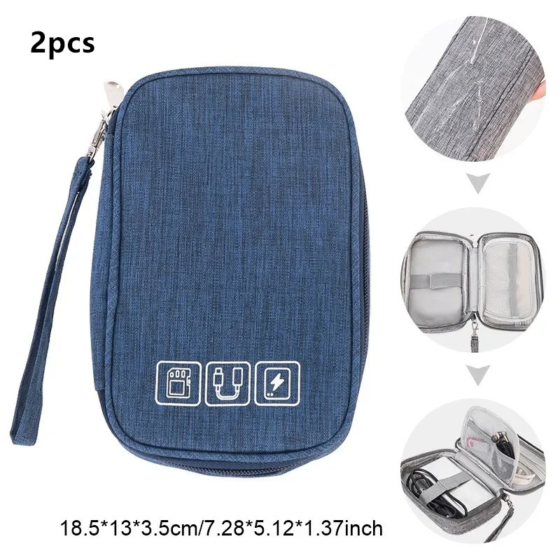 kabelopbergtas Elektronische organizer Digitale oplader Draden USB Power Pouch Draagbare reisaccessoires Benodigdheden: Clear