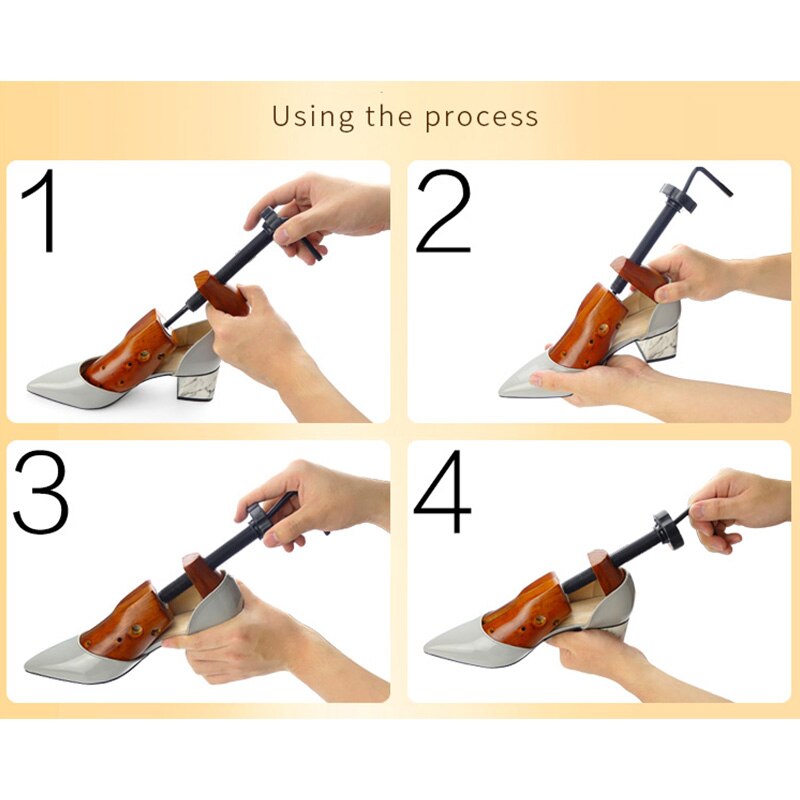 1 Piece Wood 2-Way Wooden Shoe Trees Adjustable Shape For Women Men Shoes Tree Shoe Stretchers Extender Keeper