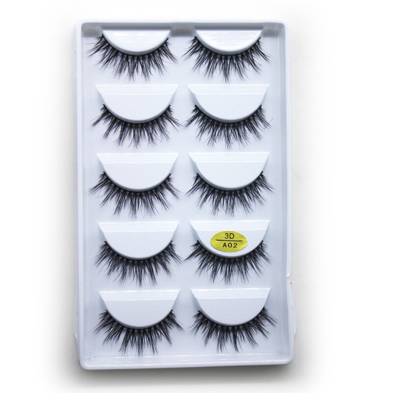 5Pairs 3D Synthetic Hair False Eyelashes Natural/Thick Long Eye Lashes Wispy Makeup Beauty Extension Tools A04: 2
