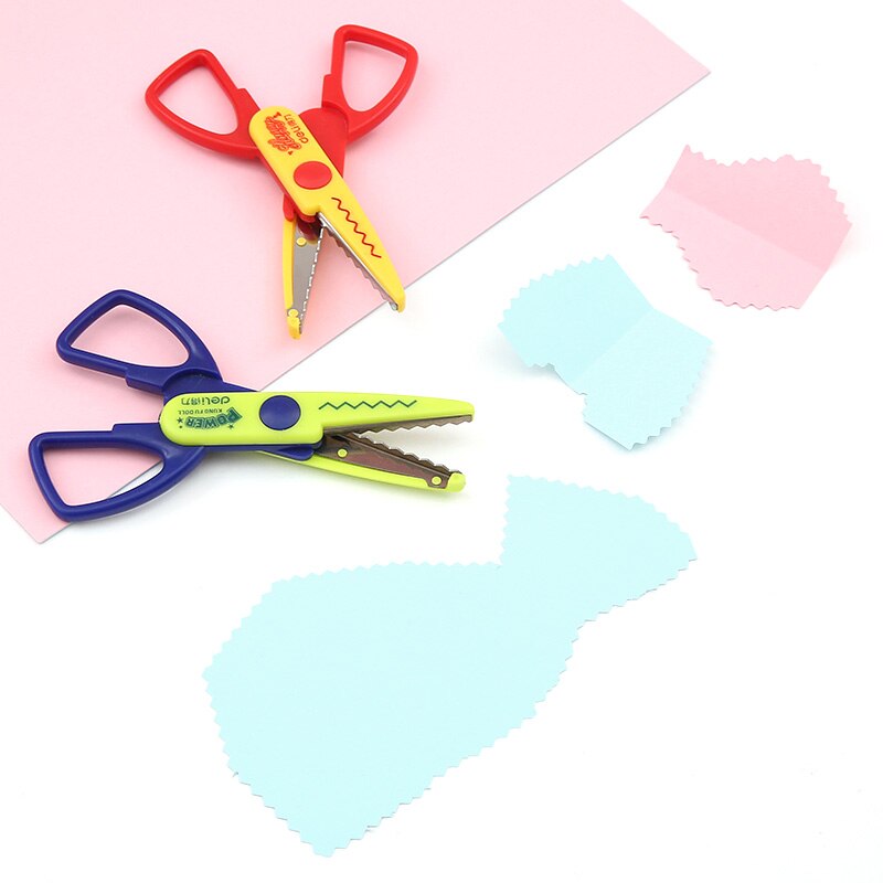 Deli 1pcs kawaii lace scissors wavy line art children's paper scissors jagged line manual diy paper scissors for crafting