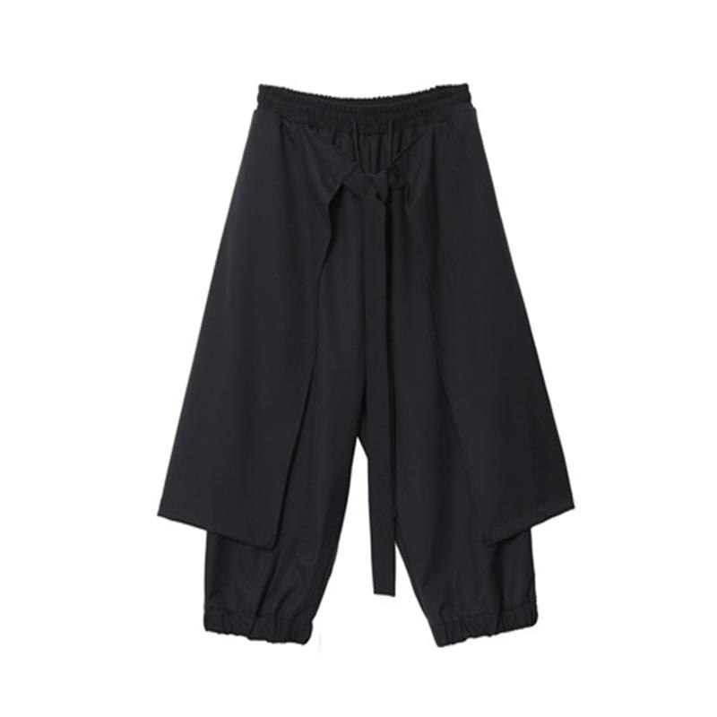 Original doppel-schicht flut männer lässig hosen Japanischen Yamamoto stil nische verlieren breite bein hosen herren neun-punkt p