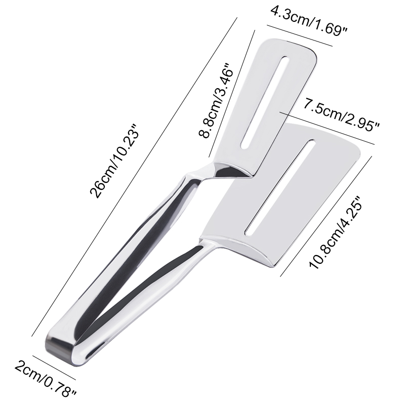 304 stekespade klips i rustfritt stål stekt fisk pizza biff spader hjemme kjøkken pannekaker steke fisk spade gaffel verktøy