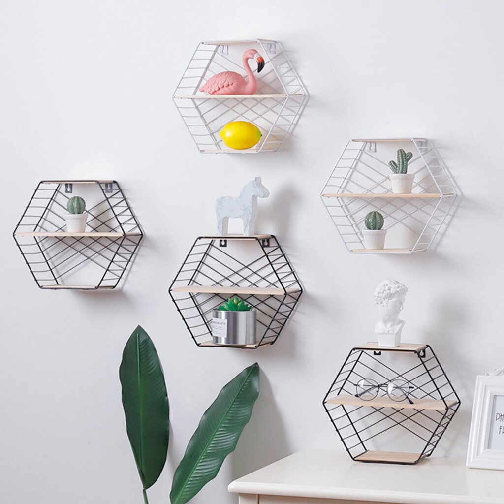 Geometric Wall Shelf Wall Storage Rack for Wall/Room Decorative Display