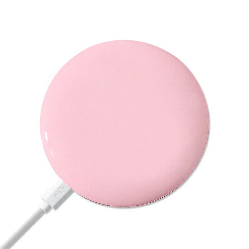 Make-up Cosmetische Opvouwbare Draagbare Compacte Pocket Spiegel met Led-verlichting Lampen Candy Kleur USB opladen draagbare ABS Spiegel: Roze