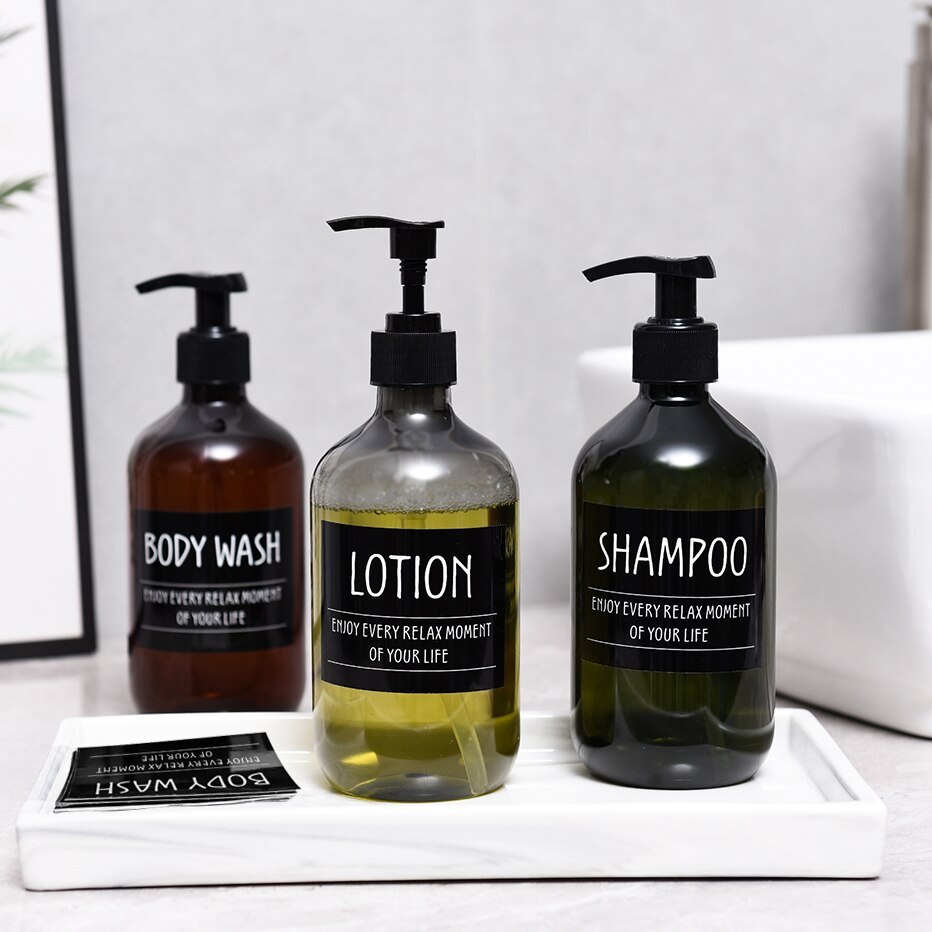 6 stk etiketter klistermærker til sæbedispenser flasker lotion shampoo balsam fortrykte klistermærker køkken badeværelse etiketter