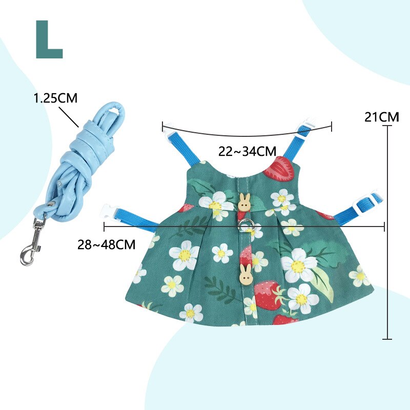 Haustier Weste Zubehör draussen Leine Kaninchen Kleidung nutzbar machen Gurt Leine Für Kaninchen: 3L