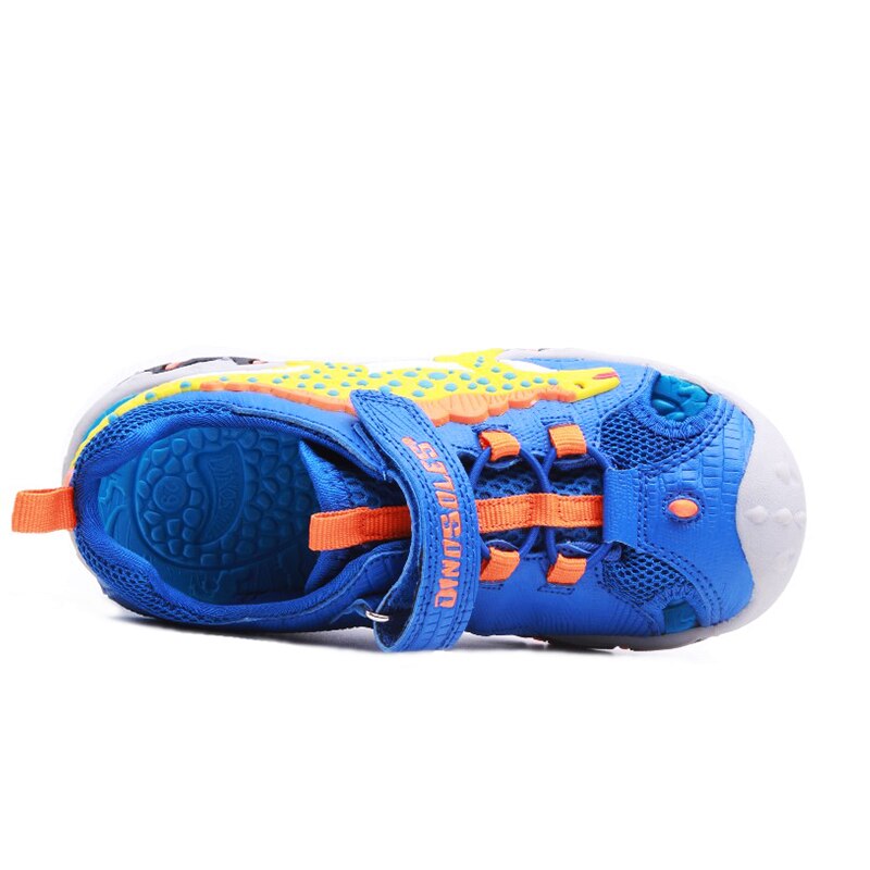 Dino Zomer Jongens Kinderen Sandalen Knipperende Dinosaurus Lederen Kids Led Light Up Casual Outdoor Strand Schoenen Ademend Sandaal 27-34