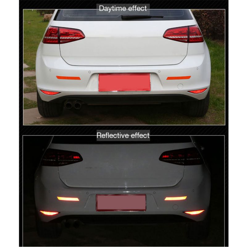 2PCS Car Bumper Reflective Stickers Car Reflective Stickers Car Door Wheel Eyebrow Sticker Decal Warning Mark