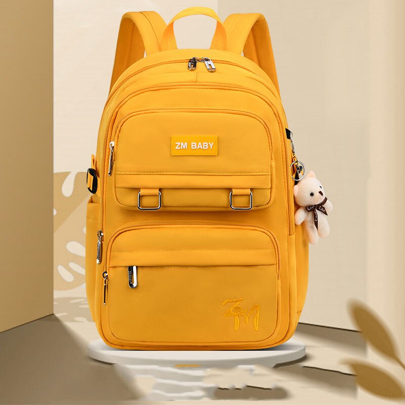 Mannen Rugzak Orthopedische Unisex Kinderen Schooltassen Voor Kinderen Satchel Waterdichte Schooltassen Jongens Meisjes School Rugzakken Mochila: YELLOW