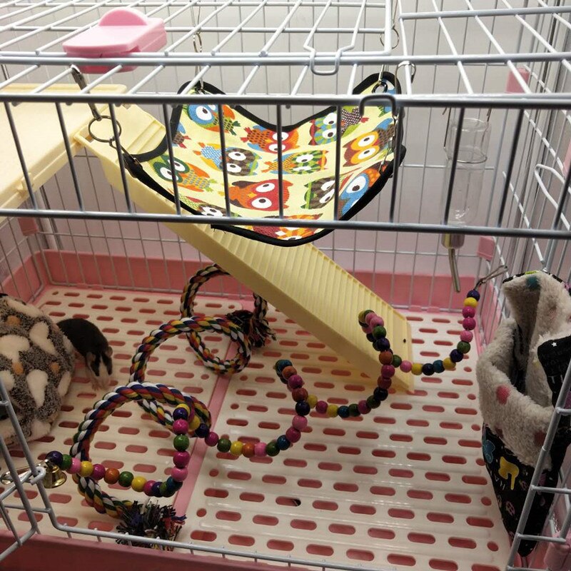 Lente Zomer Canvas Duurzaam Ademend Eekhoorn Hamster Hangmat Kleine Dieren Huisdier Kooien Opknoping Slapen Pads Huisdieren Benodigdheden: Owl / 15x15 cm