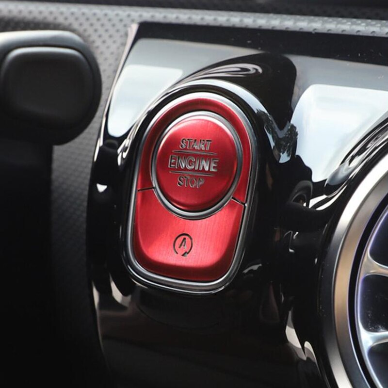 samochód stylizacja dla Mercedes Benz klasa W177 GLE W167 GLB wnętrze automatyczny początek zatrzymać silnik przełącznik wciskany przyciski pokrywa naklejki wykończenia: czerwony
