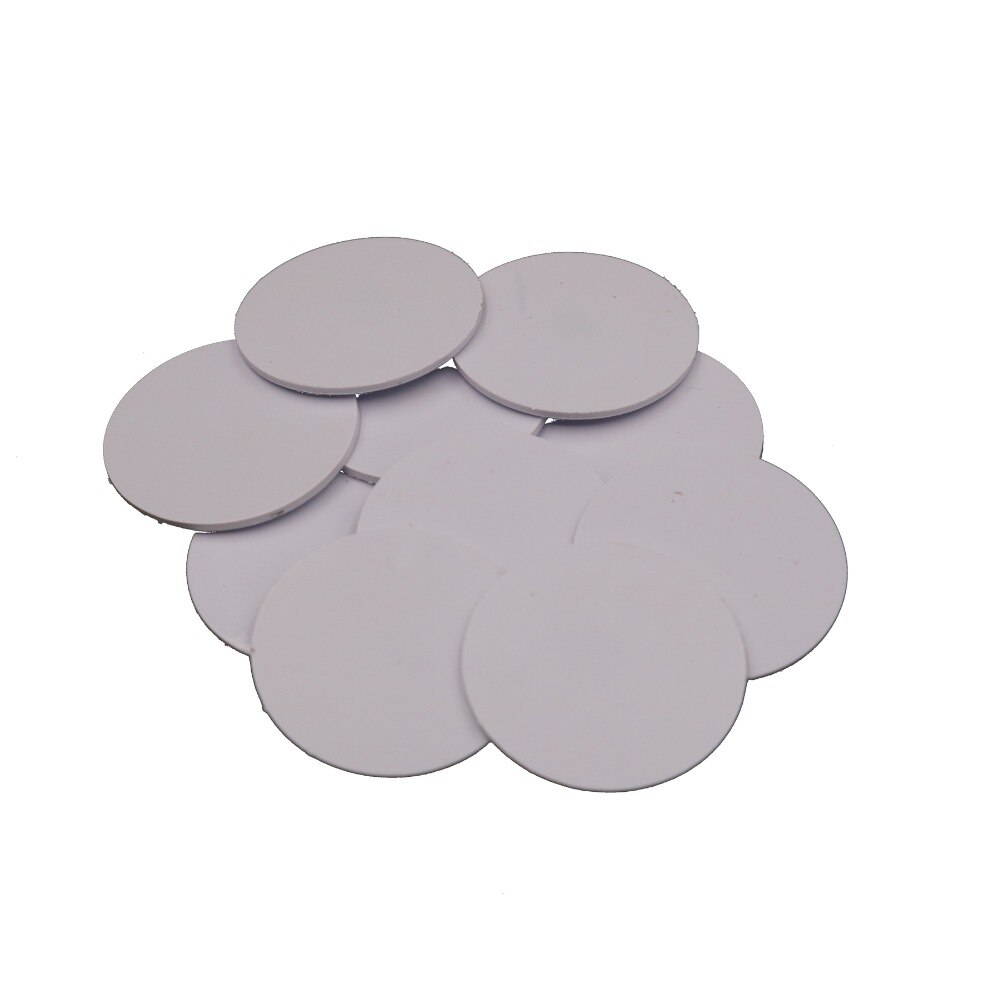 10 PCS 13.56 MHz 216 di Chip NFC tag etichette Elettroniche NFC bianco carte rotonde 888 byte ISO1443A