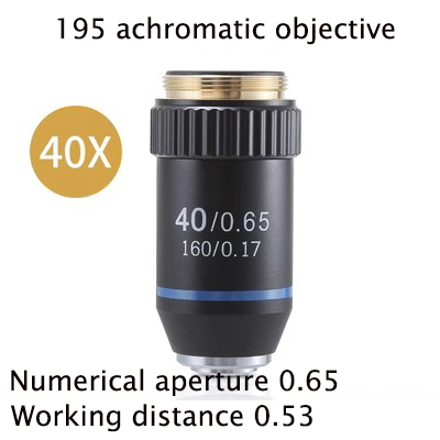 195 Achromatic Objective Lens 4X 10X 20X 40X 60X 100X for Biological Microscope RMS 20.2mm Optical Microscope Parts: Silver