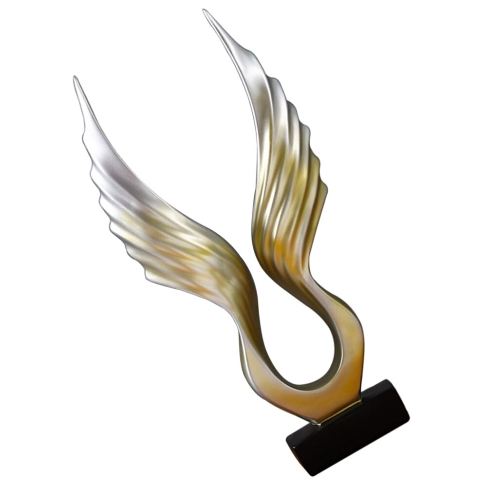 1Pc Moderne Skulptur Engel FlüGel Statue Harz Skulptur Tabletop Dekoration Ornament für Wohnzimmer Schlafzimmer Schrank (Goldene