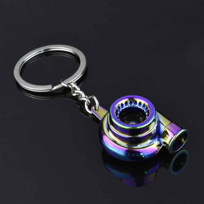 Mini Turbo Turbo Sleutelhanger Spinning Turbine Sleutelhanger Ring Sleutelhanger Sleutelhanger Auto Sleutelhanger Auto Inbouwen Metalen Hanger Sleutelhanger: Colorful