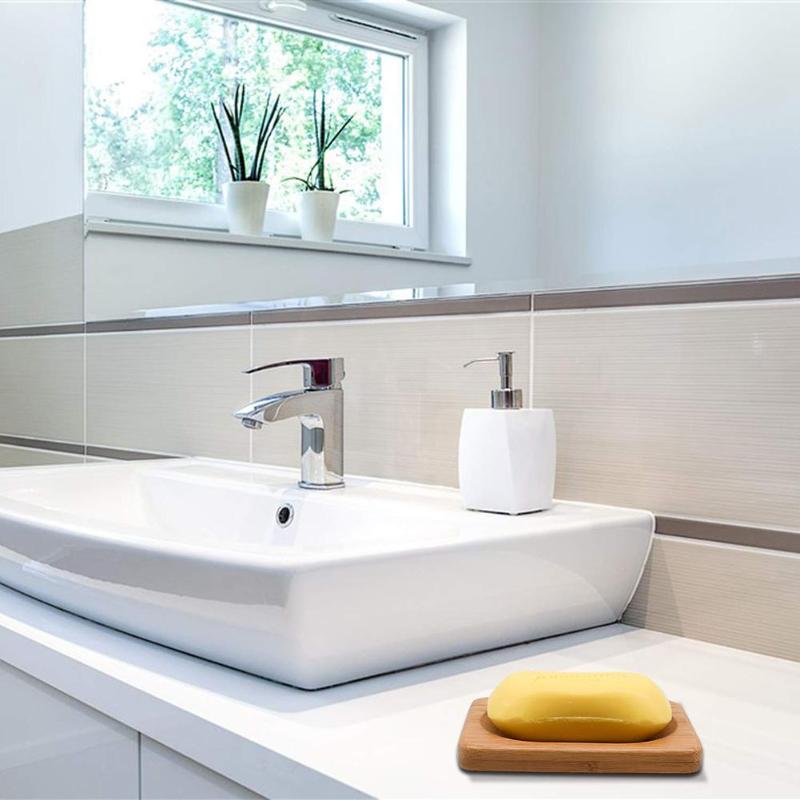 Natural Wooden Bamboo Soap Dish Wooden Soap Tray Holder Storage Soap Rack Plate Box Container for Bath Shower Plate Bathroom