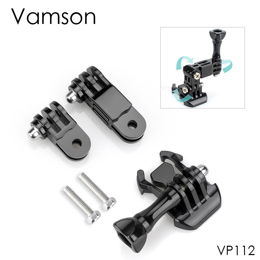 Vamson pour GoPro Hero 8 7 6 5 4 accessoires moyens bras pivotants réglables pour Xiaomi pour DJI OAMO Action SJ4000 casque Bracke VP112: VP112