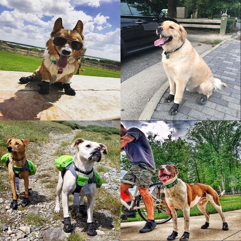 Benepaw Antislip Hund Schuhe Wasserdicht Reflektierende dauerhaft Kleine Mittel groß Hund Stiefel draussen drinnen Einstellbare Haustier Pfote Schutz