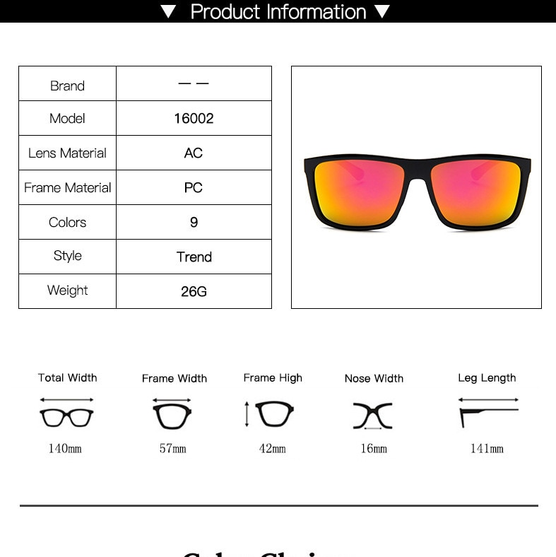 Solbriller mænd firkantede solbriller mærke  uv400 beskyttelsesskærme oculos de sol hombre briller driver oculos
