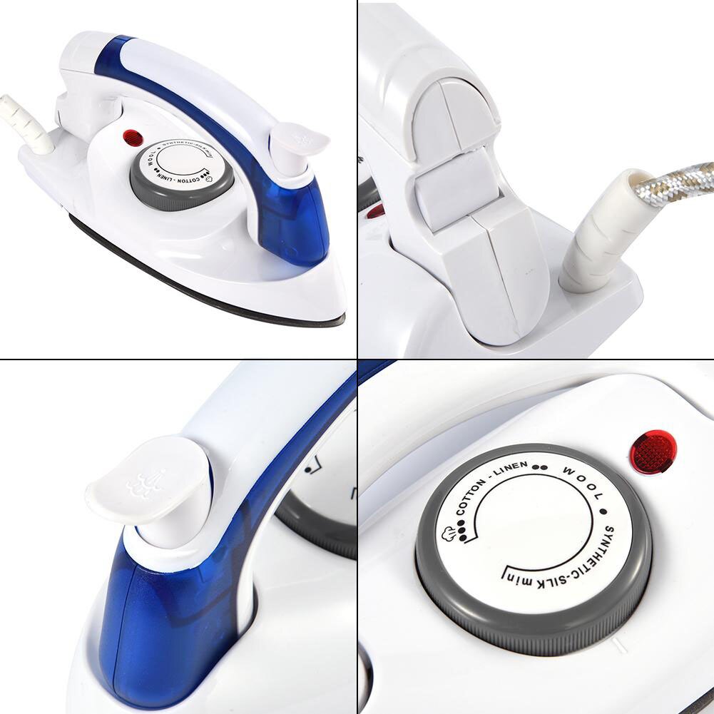 Mini Portable Foldable Electric Steam Iron For Clothes With 3 Gears Teflon Baseplate Handheld Flatiron For Home Travelling