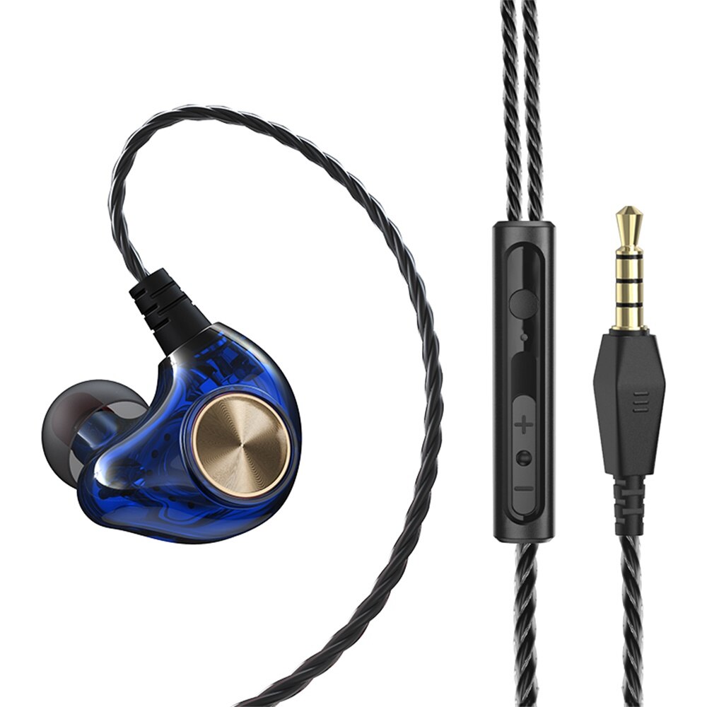 Fonge K1 Originele 3.5Mm Transparant In-Ear Oortelefoon Subwoofer Stereo Bass Oordopjes Oortelefoon Met Microfoon Voor Iphone Xiaomi: Blauw