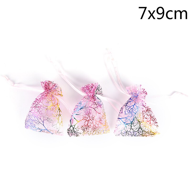 10Pcs Sieraden Pouch Bags Bruiloft Gunsten Organza Zakjes Decoratie 4 Grootte Kiezen: 7cm by 9cm