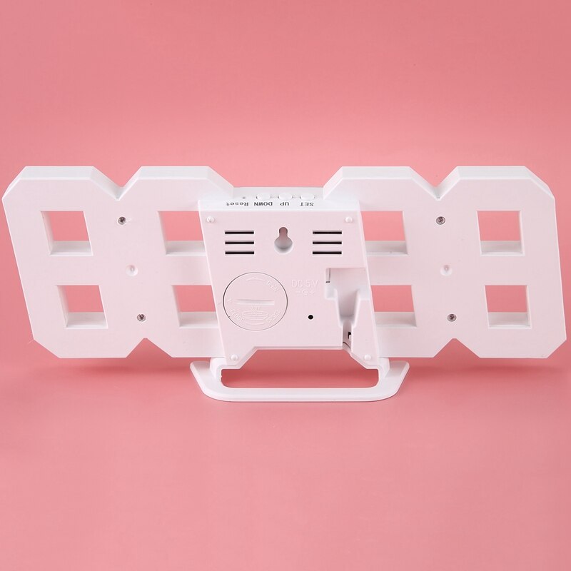 8 Shaped Usb Digital Table Clocks Wall Clock Led Time Display Watches 24-Hour Display Alarm Snooze Home Decoration—Blue