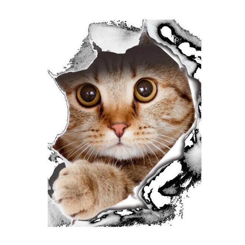 Leuke 3D Katten Muursticker Wc Stickers Levendige Honden Badkamer Voor Thuis Decoratie Dieren Vinyl Decals Art Sticker Poster