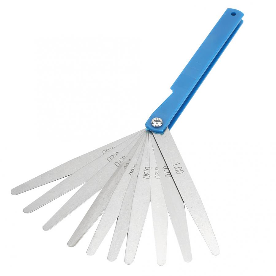 10 unids/caja 100mm * 10 DE ACERO INOXIDABLE Feeler Gauge brecha diámetro interior de 0,10-1,00mm de inspección calibre