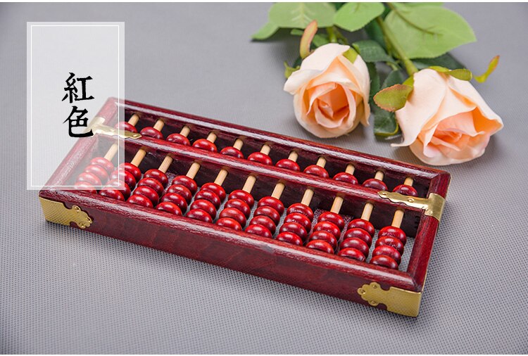 11 kolonne gammel træ abacus kinesisk soroban matematisk skole uddannelsesværktøj matematisk lommeregner  xy01: Rød