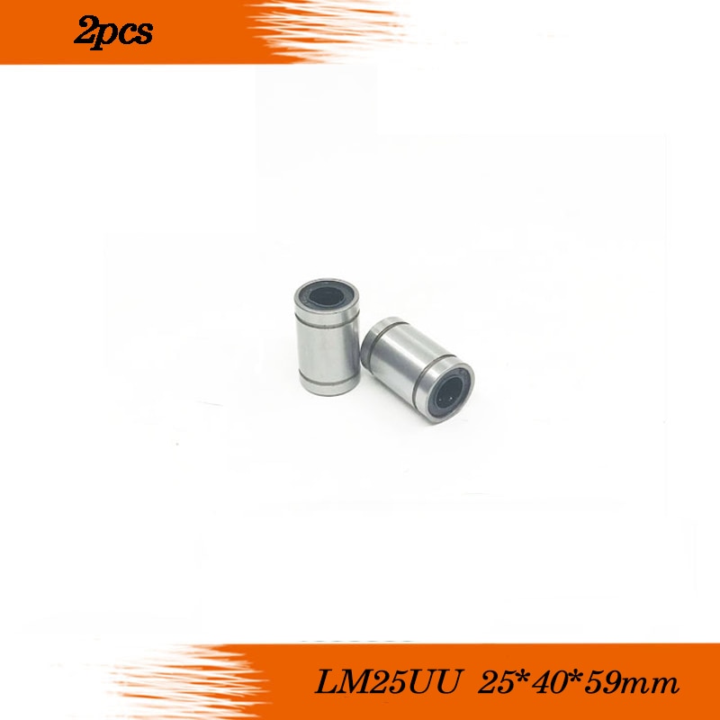 Cojinete lineal de rodamiento lineal para impresora 3D, piezas CNC, 25x40x59mm, 2 unidades, , LM25UU