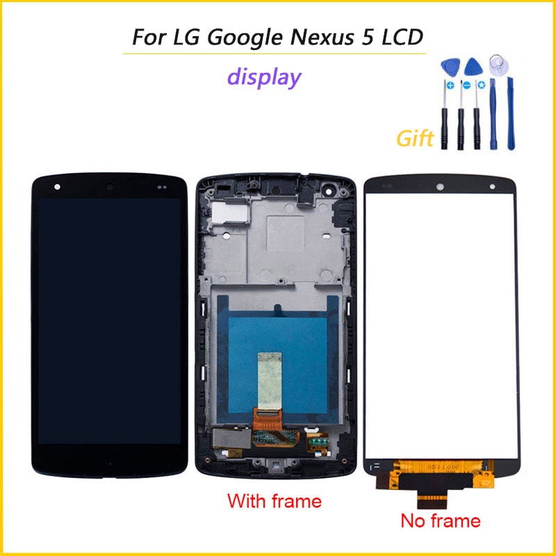 100% Tested display For LG Google Nexus 5 display D820 D821 Display Touch Screen With Frame Digitizer Assembly Replacement Parts